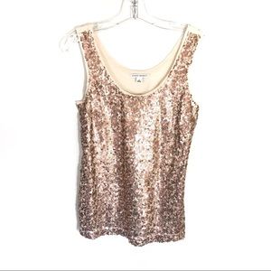 Banana Republic metallic gold sequin tank top